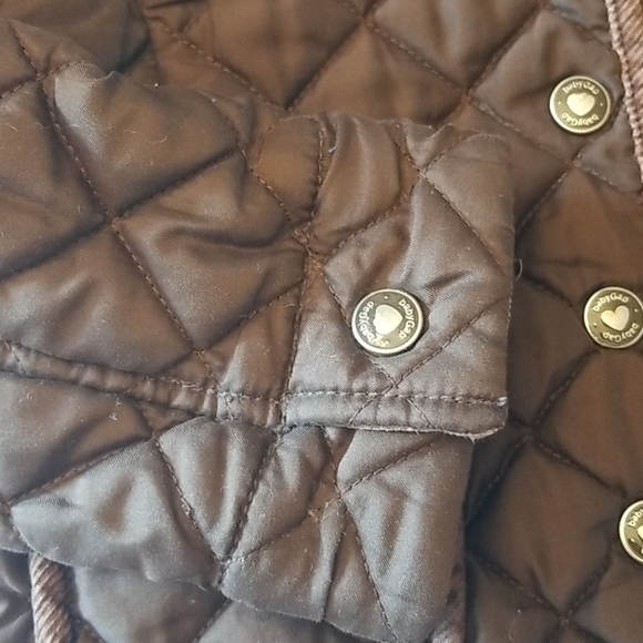 GAP Toddler Girl Brown Quilted Jacket with Removable Hood 3T - Picture 9 of 15